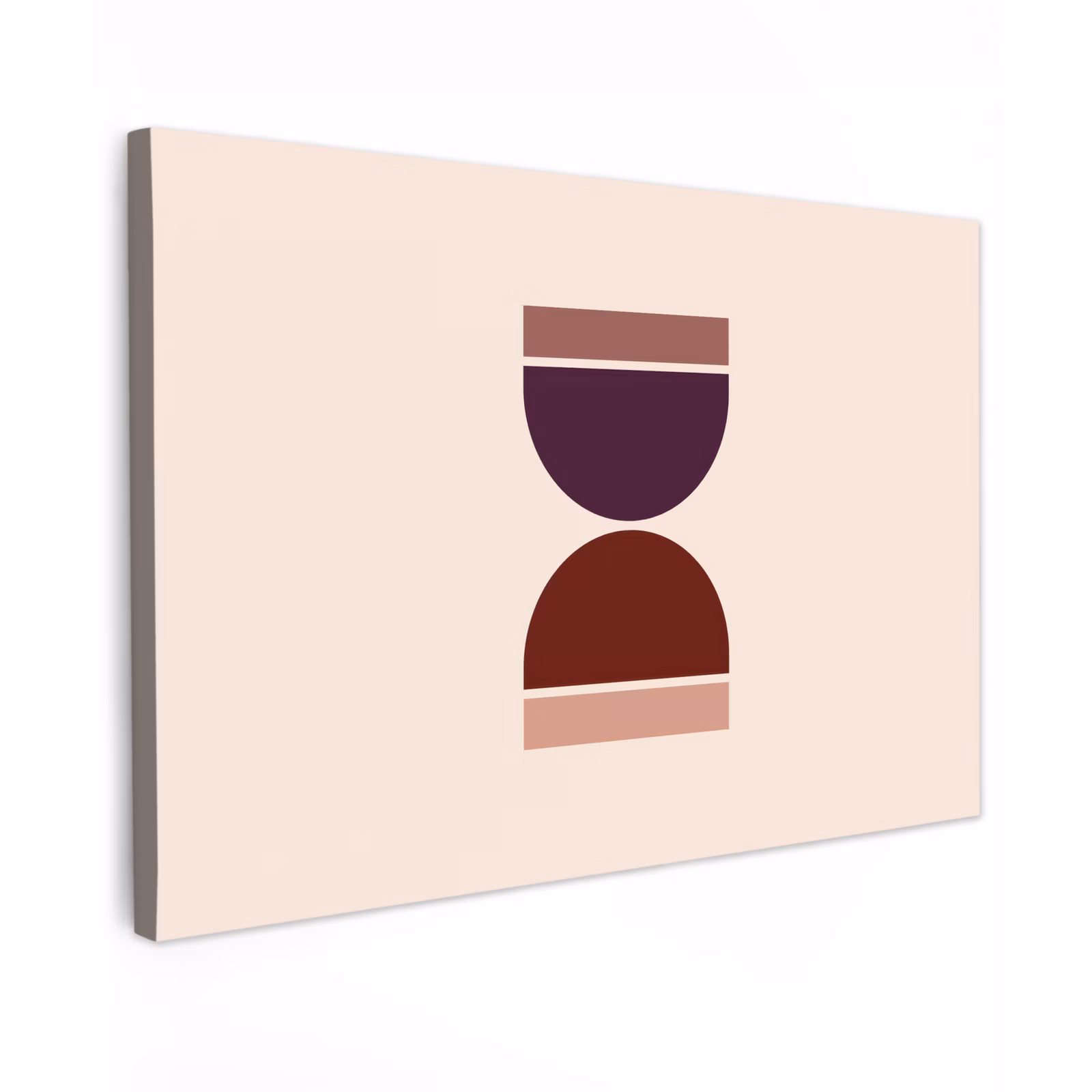 Canvas schilderij - Zandloper - Symmetrisch - Rood - Paars — 1