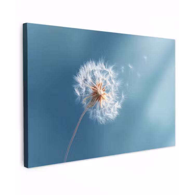 Canvas schilderij - Paardenbloem - Wind - Blauw — 1