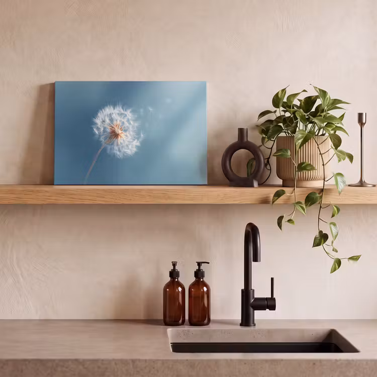 Canvas schilderij - Paardenbloem - Wind - Blauw — 3