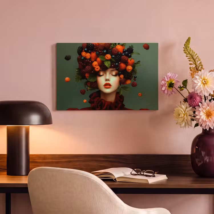 Canvas schilderij - Vrouw - Aardbeien - Frambozen - Bramen - Bessen — 4
