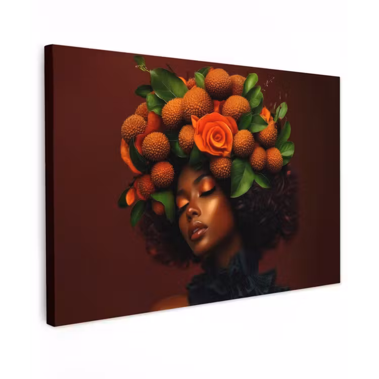 Canvas schilderij - Vrouw - lychee - exotisch — 1