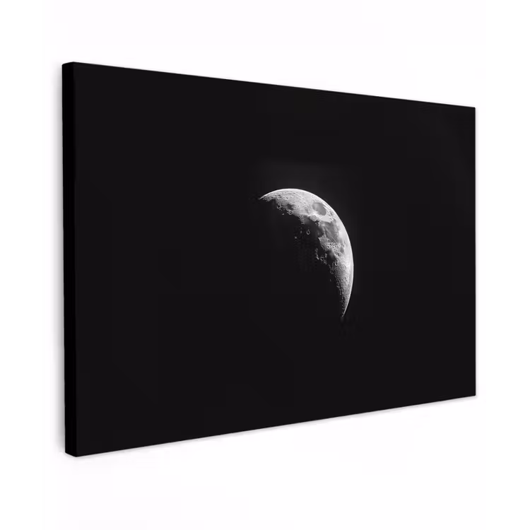 Canvas schilderij - Maan - Hemel - Zwart - Schaduw — 1