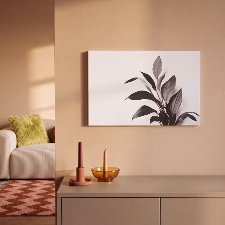 Canvas schilderij - Plant - Bladeren - Minimalistisch - Zwart — 2