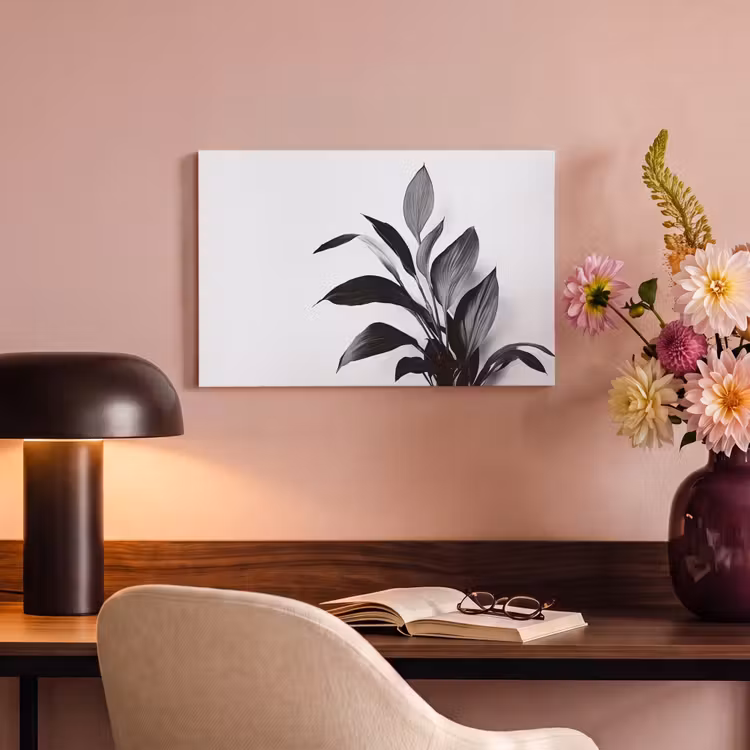 Canvas schilderij - Plant - Bladeren - Minimalistisch - Zwart — 4