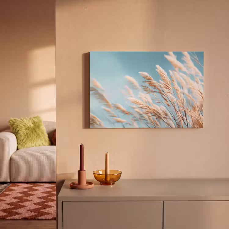 Canvas schilderij - Siergras - Wind - Lichtbruin — 2