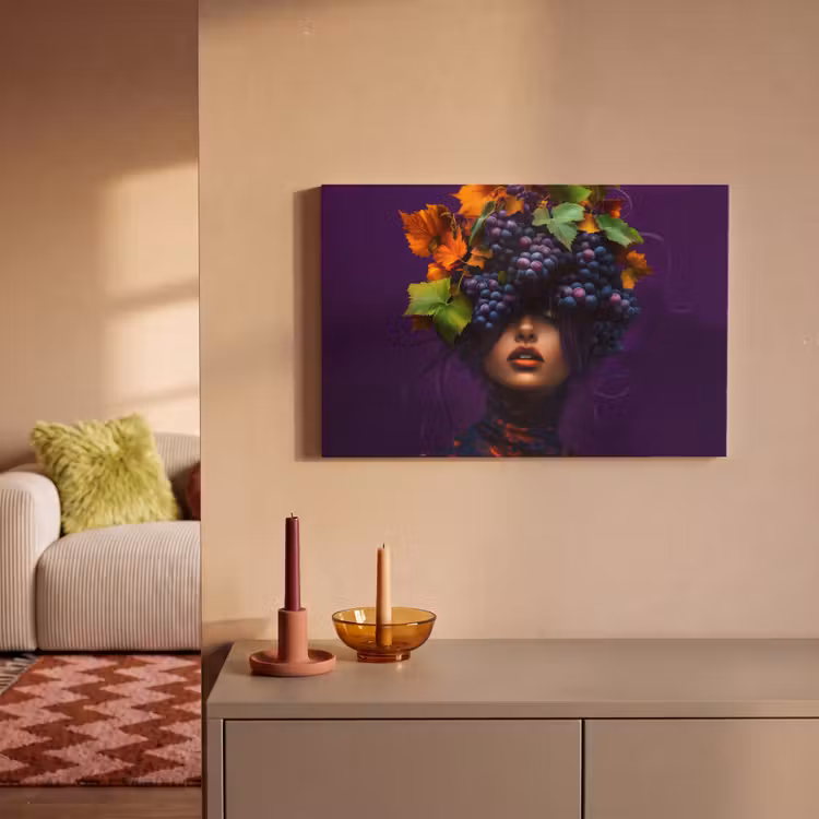 Canvas schilderij - Vrouw - Paars - Druiven — 2