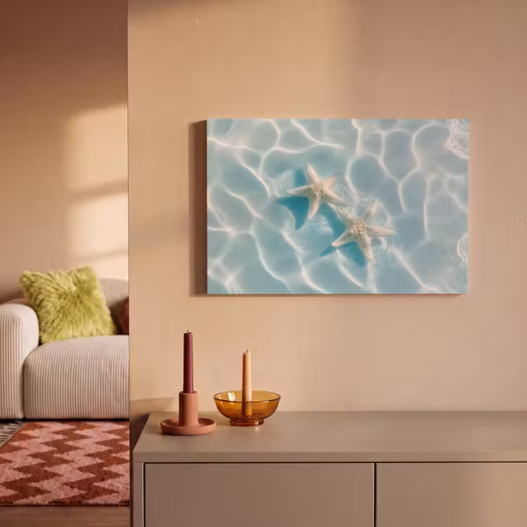 Canvas schilderij - Zeesterren - Golvend water - Rustgevend — 2