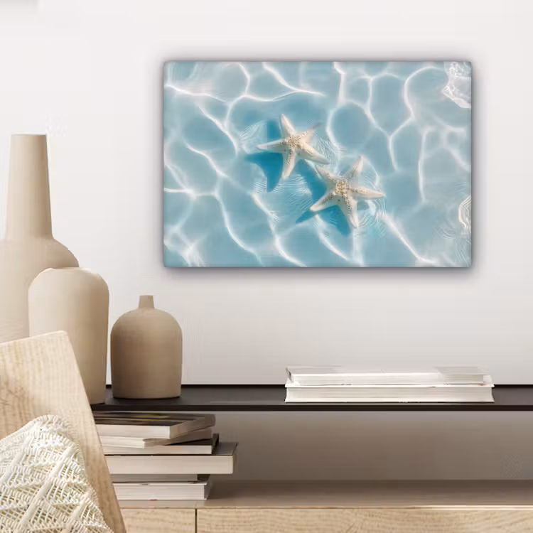 Canvas schilderij - Zeesterren - Golvend water - Rustgevend — 5