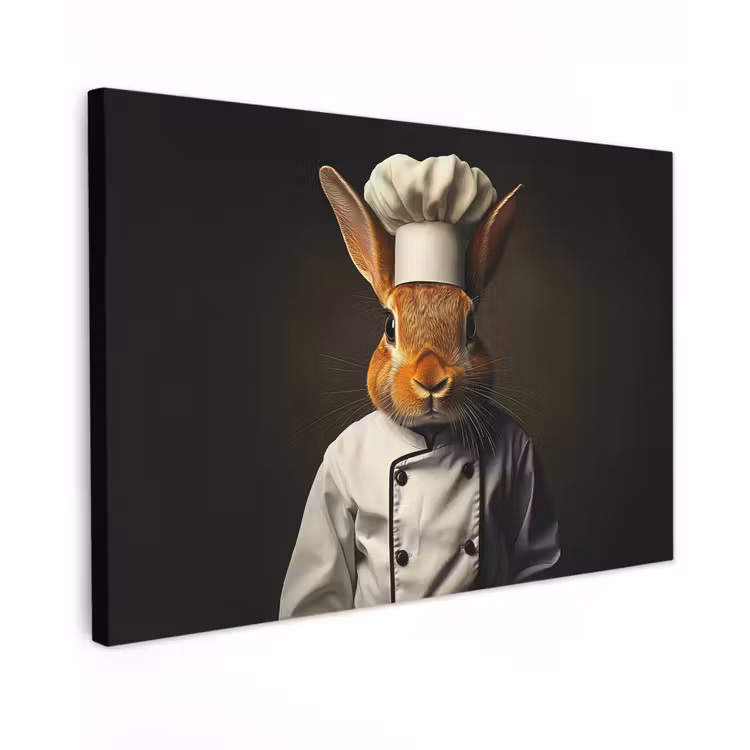 Canvas schilderij - Konijn - Kok - Dier — 1