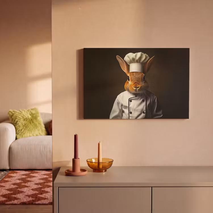 Canvas schilderij - Konijn - Kok - Dier — 2