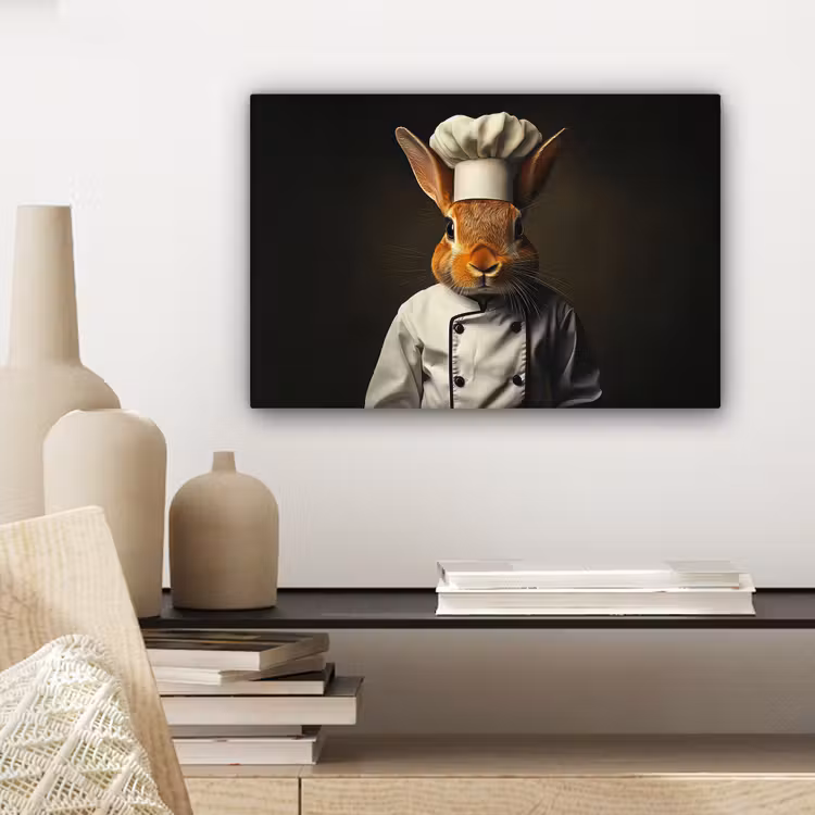 Canvas schilderij - Konijn - Kok - Dier — 5