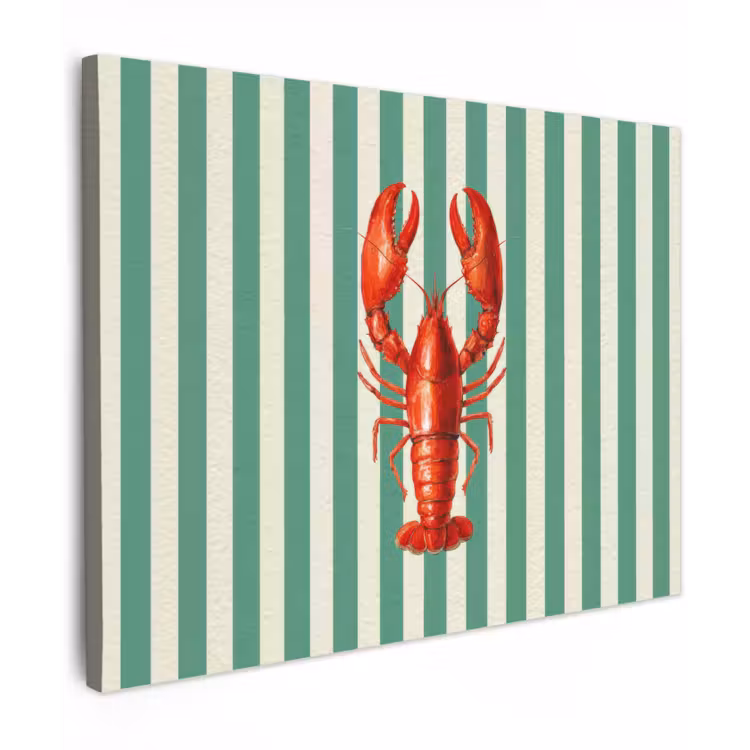 Canvas schilderij - Kreeft - Strepen - Realistisch - Zomers — 1