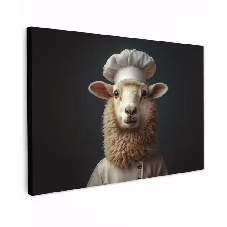 Canvas schilderij - Schaap - Wol - Kok — 1