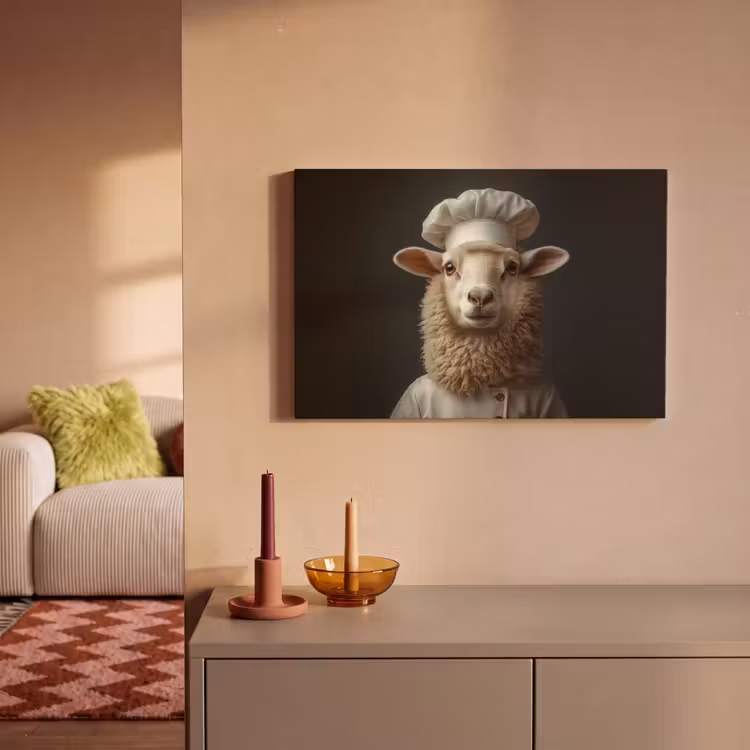 Canvas schilderij - Schaap - Wol - Kok — 2