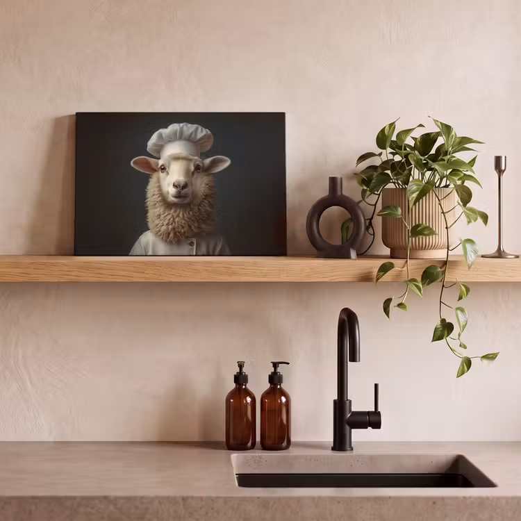 Canvas schilderij - Schaap - Wol - Kok — 3