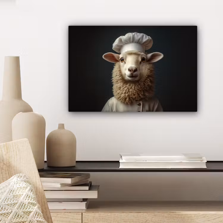 Canvas schilderij - Schaap - Wol - Kok — 5