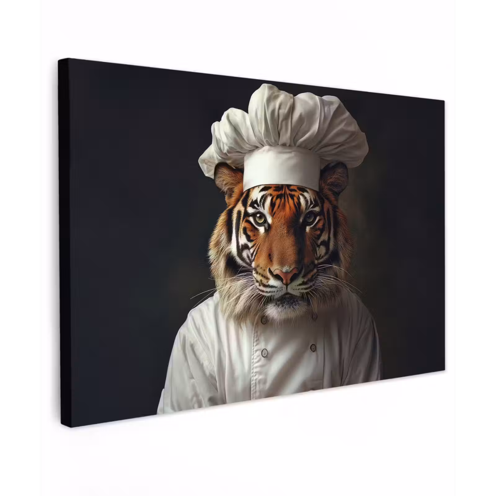 Canvas schilderij - Tijger - Kokskleding - Bruin — 1