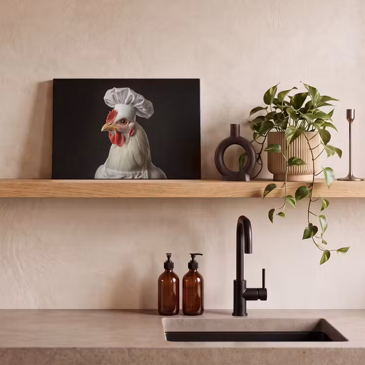 Canvas schilderij - Kok - Rood - Kip — 3