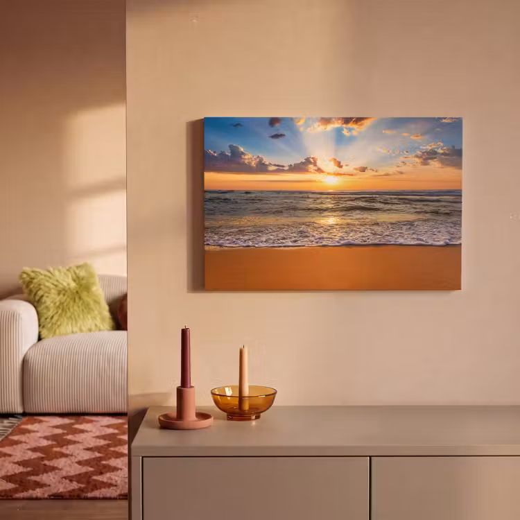Canvas schilderij - Strand - Zonsondergang - Zee - Wolken - Horizon — 2