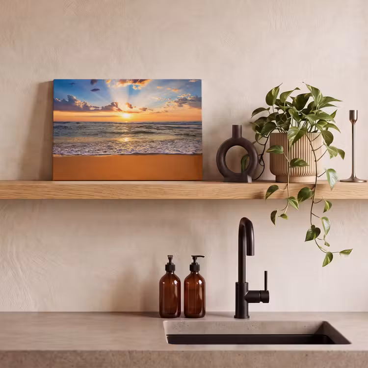 Canvas schilderij - Strand - Zonsondergang - Zee - Wolken - Horizon — 3