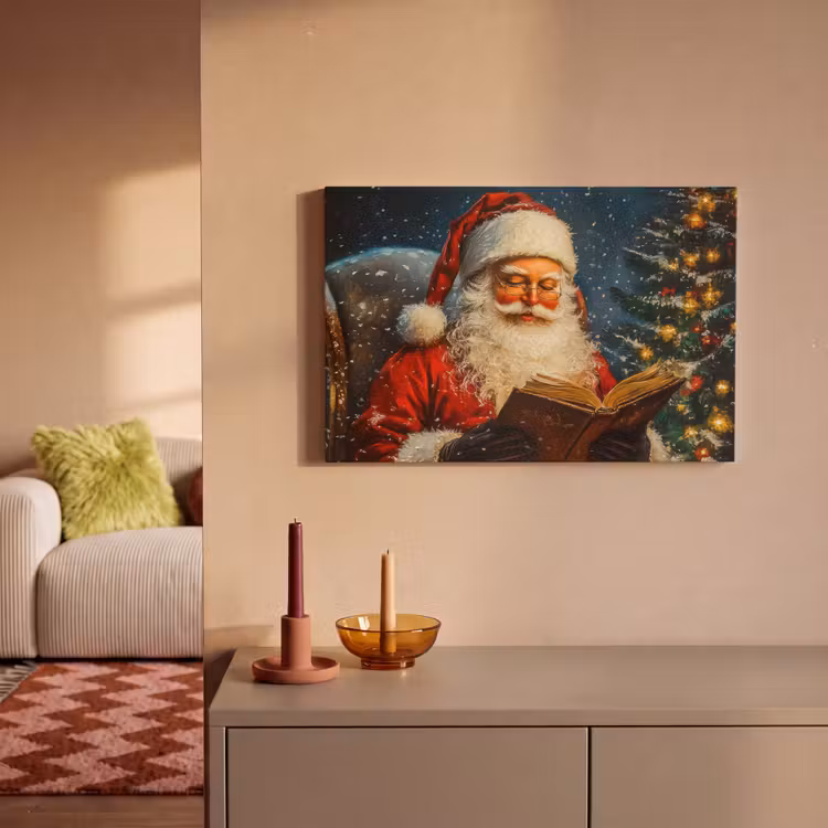 Canvas schilderij - Kerstman - Kerst - Winter - Kerstboom — 2