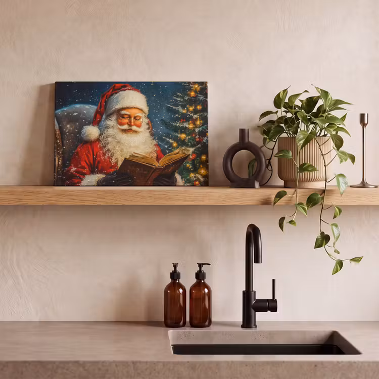 Canvas schilderij - Kerstman - Kerst - Winter - Kerstboom — 3