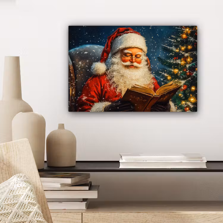Canvas schilderij - Kerstman - Kerst - Winter - Kerstboom — 5