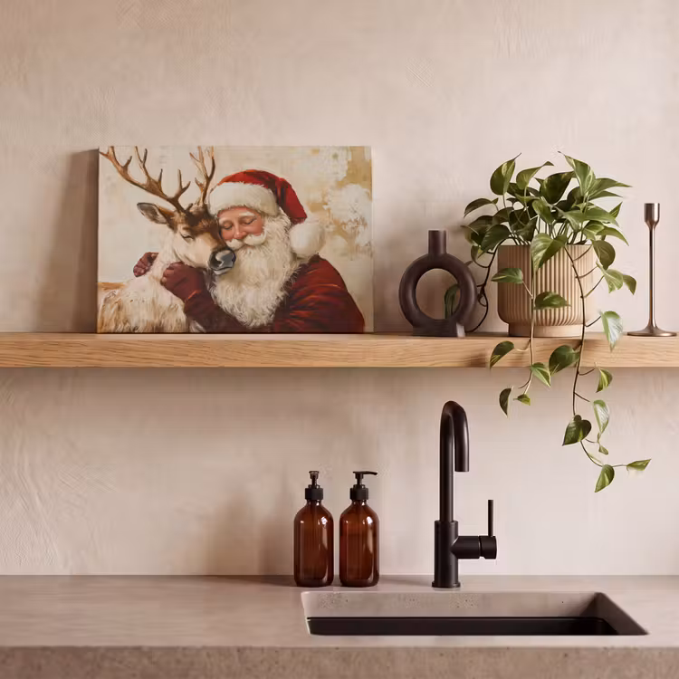 Canvas schilderij - Kerstman - Rendier - Kerst - Christmas — 3