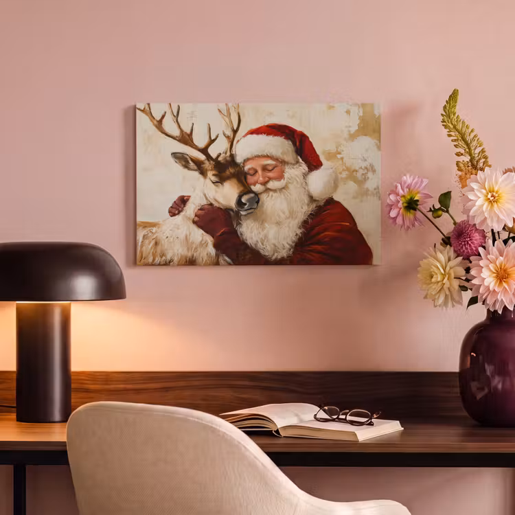 Canvas schilderij - Kerstman - Rendier - Kerst - Christmas — 4