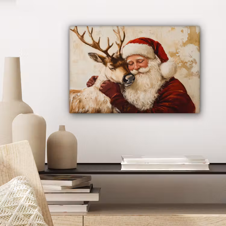 Canvas schilderij - Kerstman - Rendier - Kerst - Christmas — 5