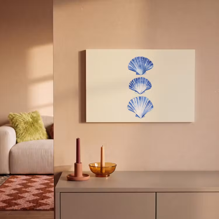 Canvas schilderij - Schelpen - Blauw - Beige — 2