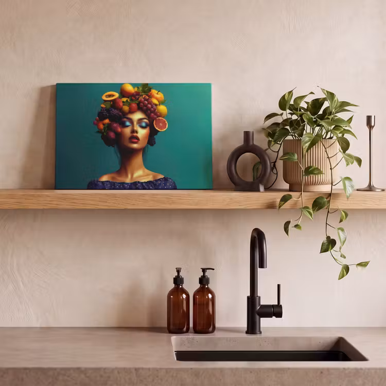 Canvas schilderij - Vrouw - Hoodtooi - Tropisch - Fruit - Druiven — 3