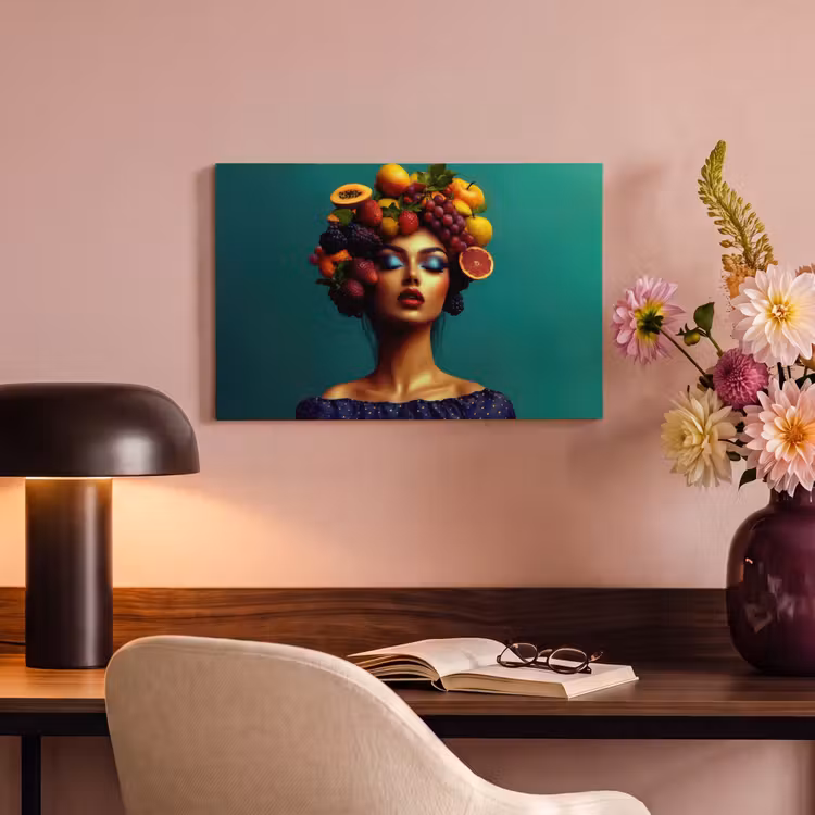 Canvas schilderij - Vrouw - Hoodtooi - Tropisch - Fruit - Druiven — 4