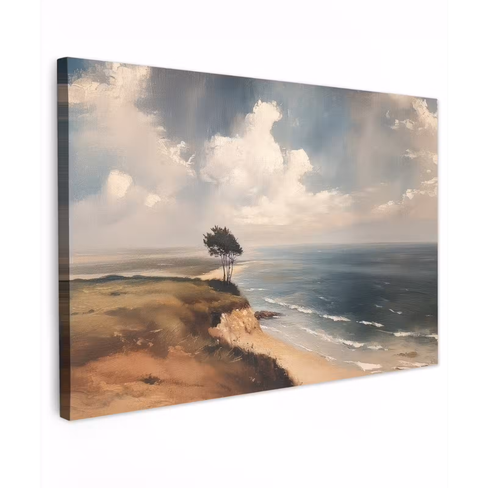 Canvas schilderij - Klif - Zee - Boom — 1
