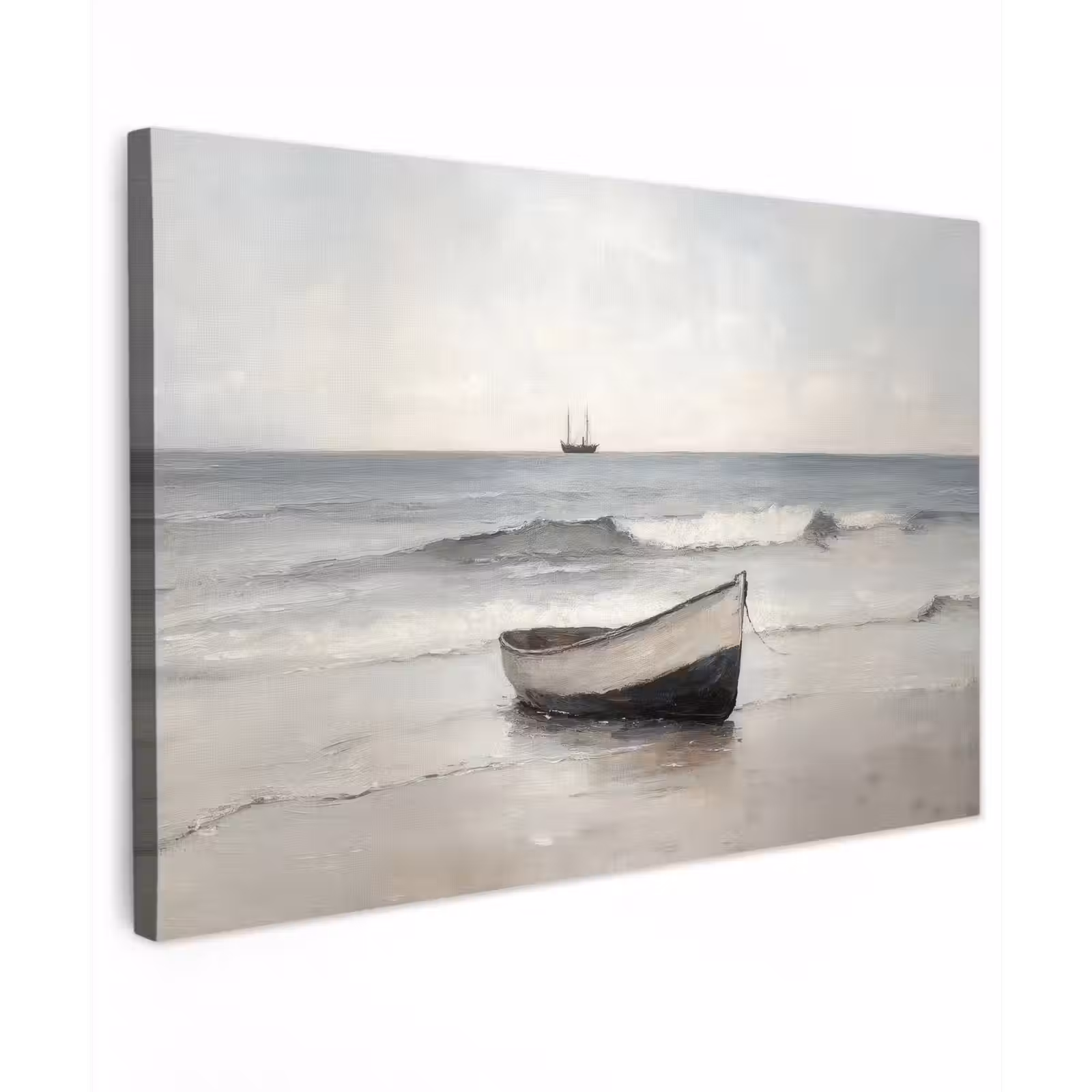 Canvas schilderij - Roeiboot - Zee - Horizon — 1