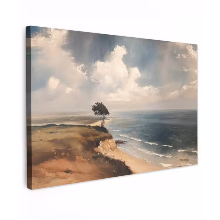 Canvas schilderij - Klif - Zee - Boom — 1