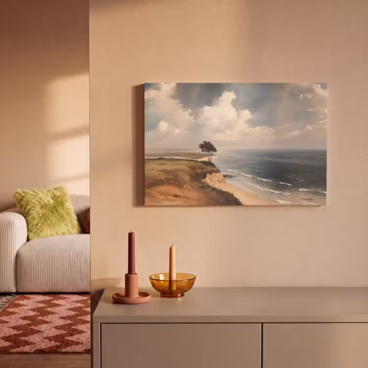 Canvas schilderij - Klif - Zee - Boom — 2