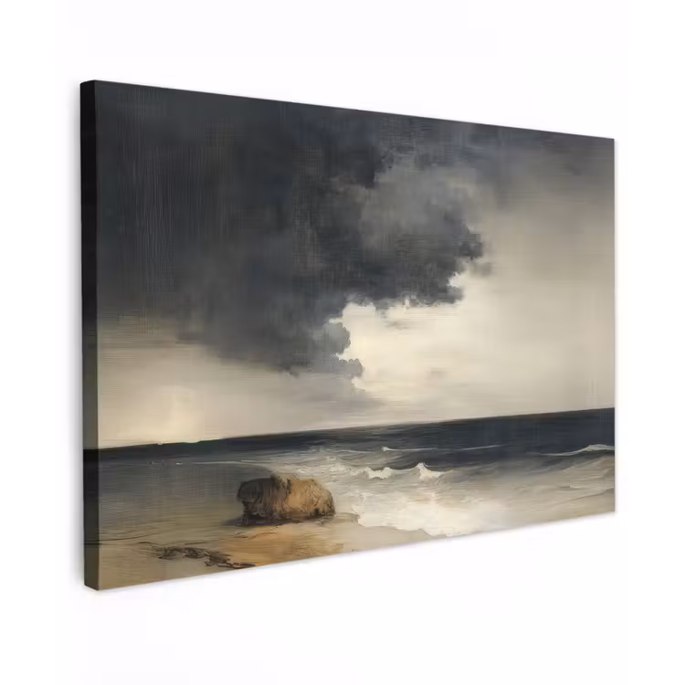 Canvas schilderij - Kust - Golven - Rots - Storm — 1