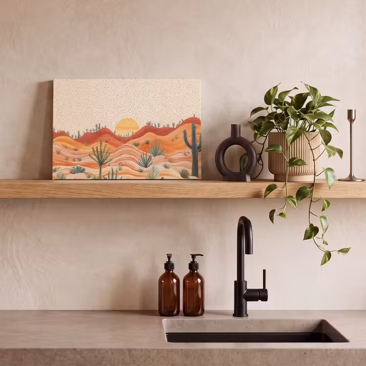 Canvas schilderij - Landschap - Heuvels - Zonsondergang — 3
