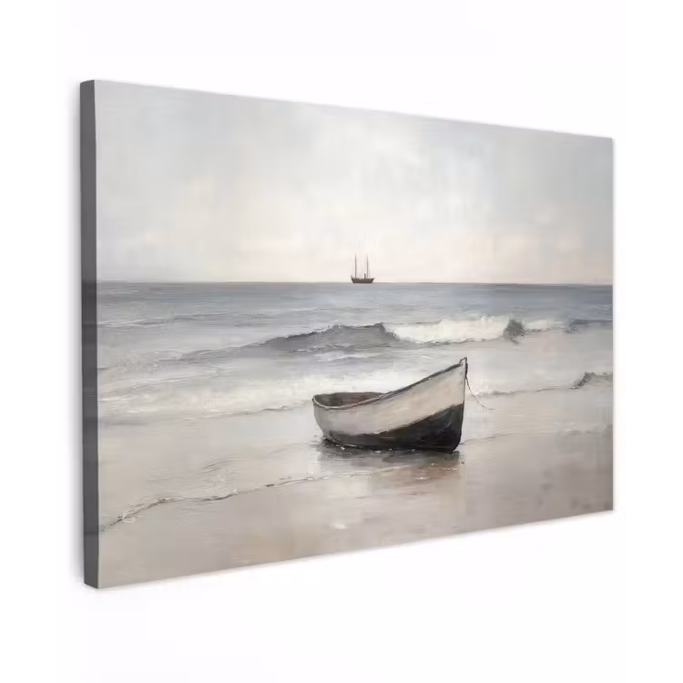Canvas schilderij - Roeiboot - Zee - Horizon — 1