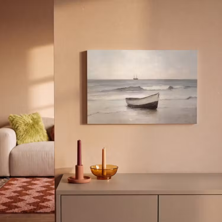 Canvas schilderij - Roeiboot - Zee - Horizon — 2
