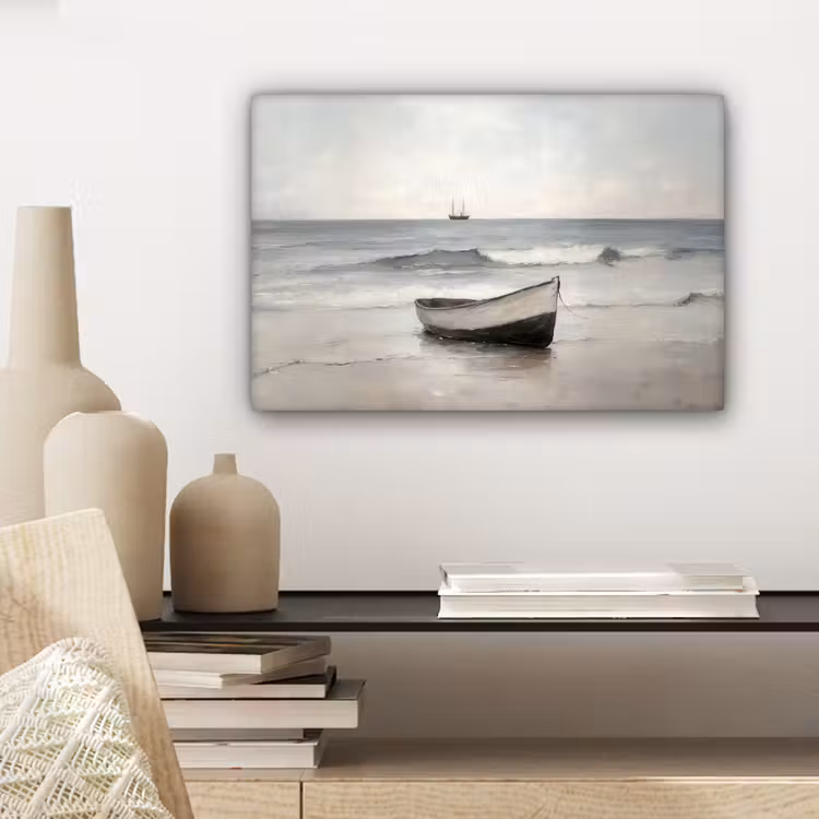 Canvas schilderij - Roeiboot - Zee - Horizon — 5