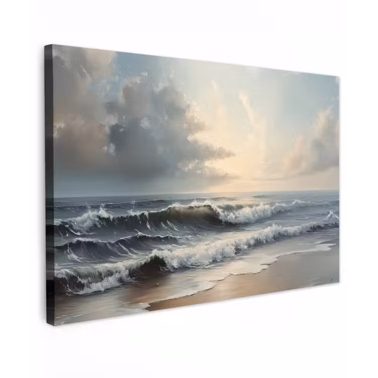 Canvas schilderij - Strand - Zee - Zonsondergang — 1