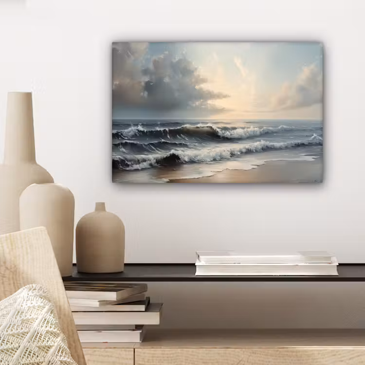 Canvas schilderij - Strand - Zee - Zonsondergang — 5