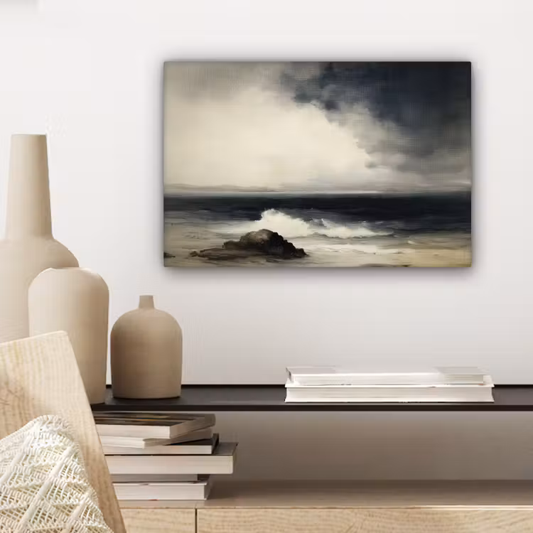 Canvas schilderij - Zee - Rotsen - Storm — 5