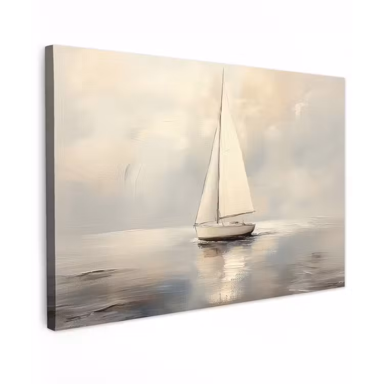 Canvas schilderij - Zeilschip - Zee - Bewolkt — 1