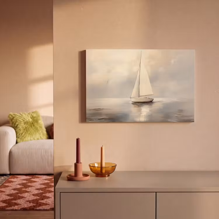 Canvas schilderij - Zeilschip - Zee - Bewolkt — 2