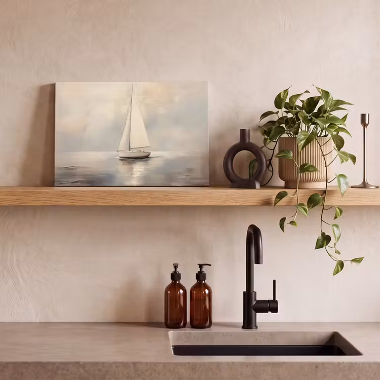 Canvas schilderij - Zeilschip - Zee - Bewolkt — 3