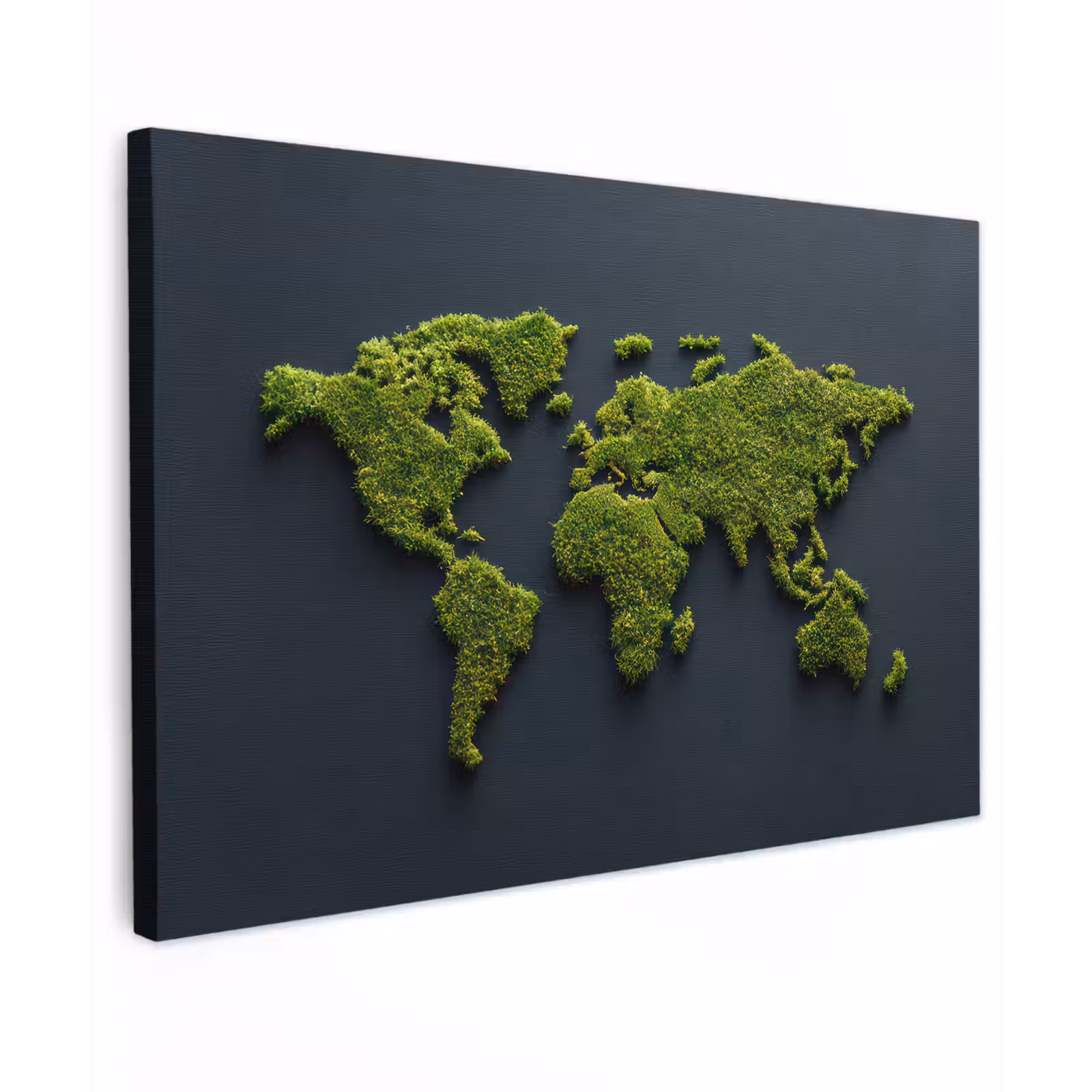 Canvas schilderij - Wereldkaart - Mos -Levendig effect — 1