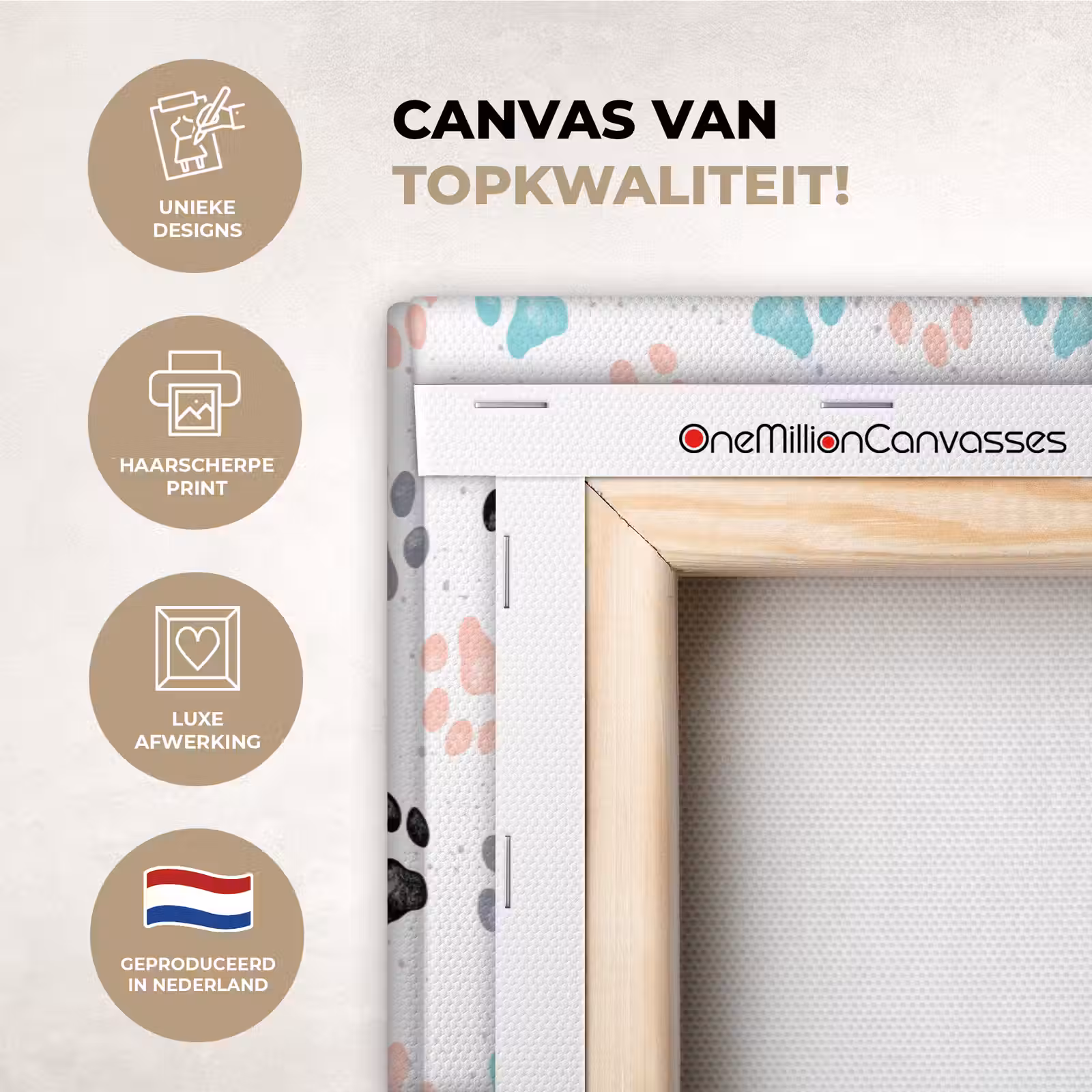 Canvas schilderij - Paw - Pattern - Color — 1